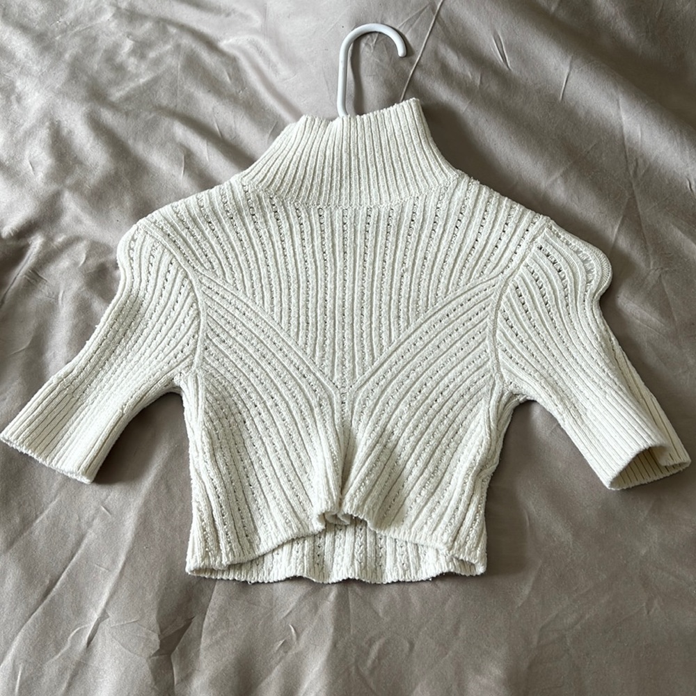Free People Knit Mock Neck Crop Sweater